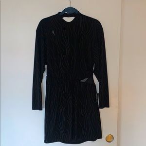 Black backless mini dress